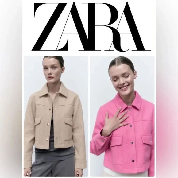 ZARA METAL BUTTON CROPPED JACKET BARBIE PINK BARBIECORE - Picture 8 of 11